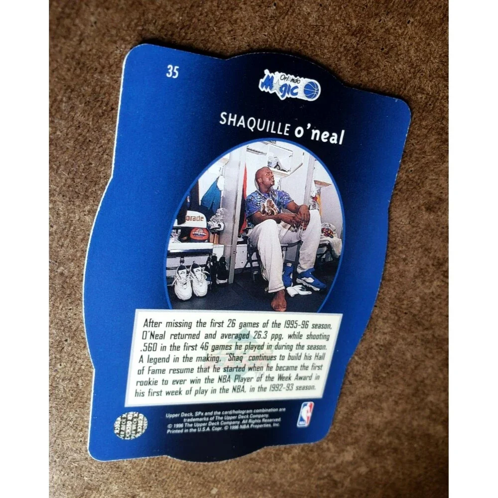 1996 Upper Deck SPx SHAQUILLE O'NEAL HOLO  Die Cut Insert Card #35 ORLANDO MAGIC
